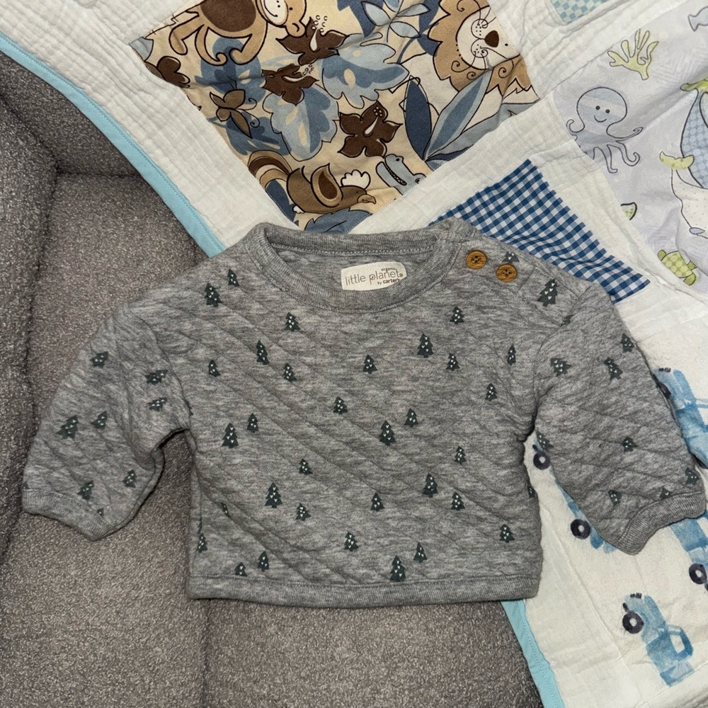 newborn christmas quilted sweatshirt